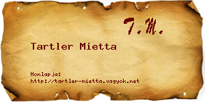 Tartler Mietta névjegykártya